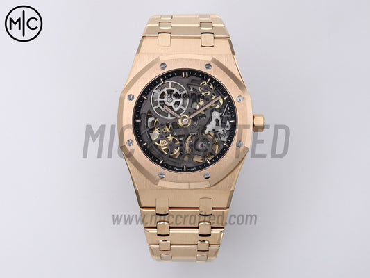 Royal Oak Openworked 16204 39mm RG Skeleton Dial on RG Bracelet – Premium Edition