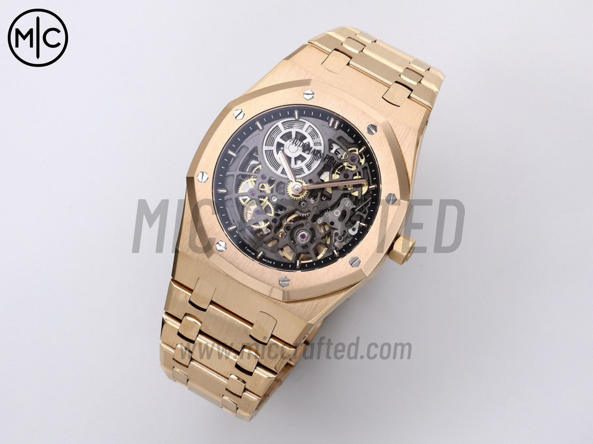 Royal Oak Openworked 16204 39mm 玫瑰金 鏤空錶盤搭配玫瑰金錶鏈 - 尊享版