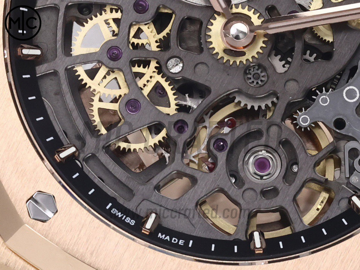 Royal Oak Openworked 16204 39mm 玫瑰金 鏤空錶盤搭配玫瑰金錶鏈 - 尊享版