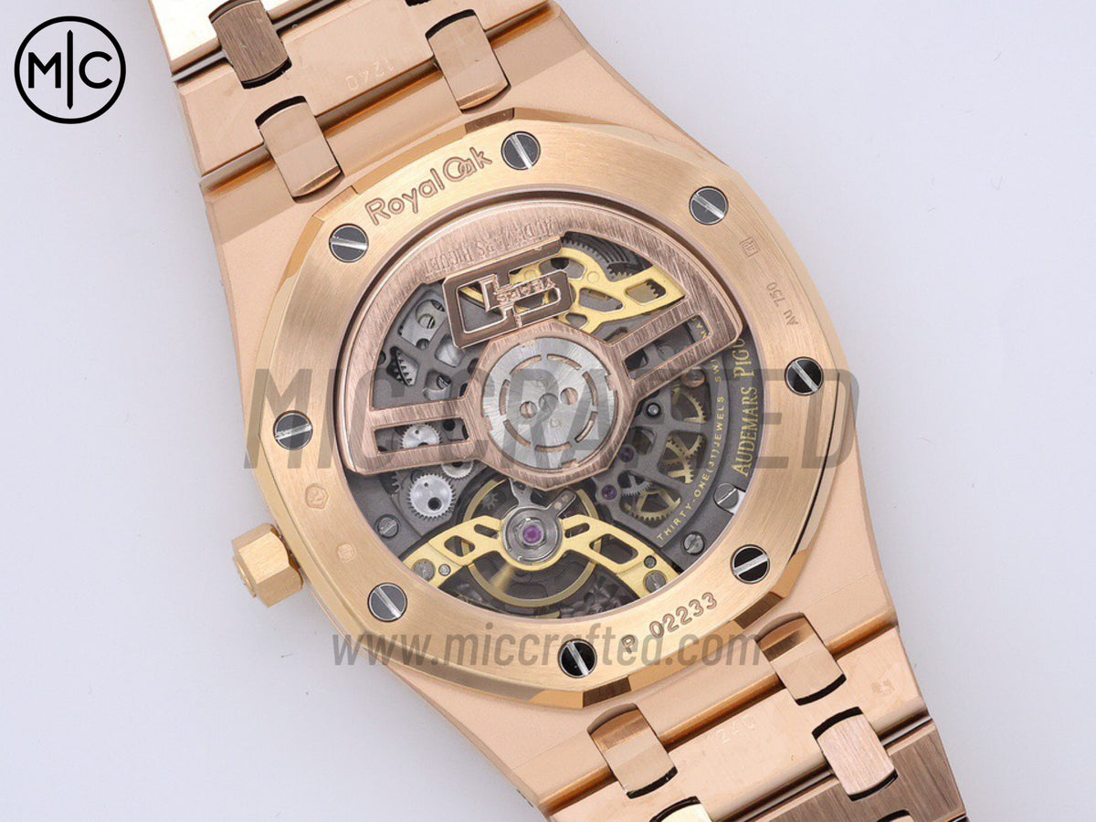 Royal Oak Openworked 16204 39mm 玫瑰金 鏤空錶盤搭配玫瑰金錶鏈 - 尊享版