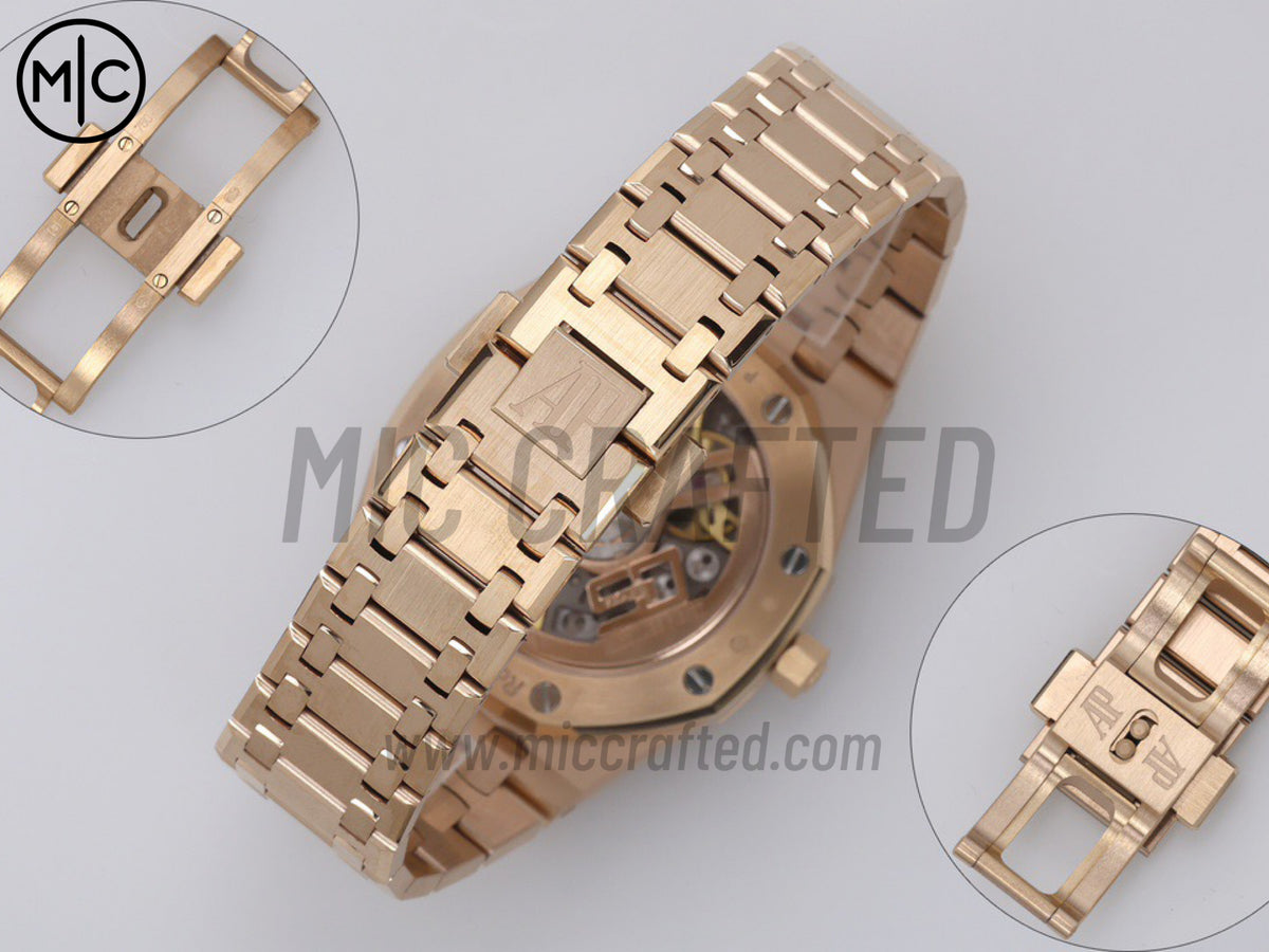 Royal Oak Openworked 16204 39mm 玫瑰金 鏤空錶盤搭配玫瑰金錶鏈 - 尊享版