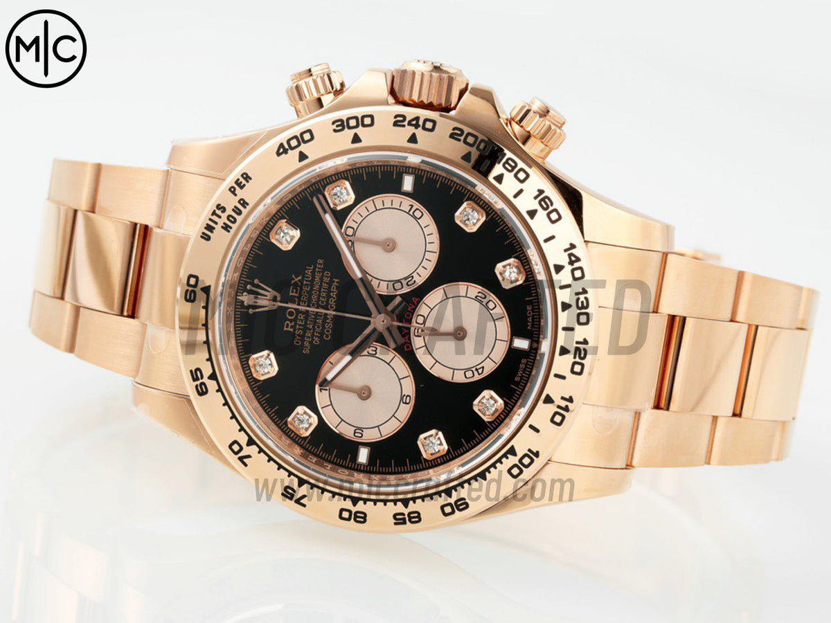 Daytona 126505 Black/RG Diamonds Dial on RG Bracelet – Premium Edition