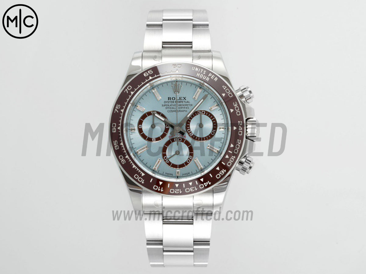 Daytona 126506 904L Steel Ice Blue Crystal Dial on SS Bracelet – Premium Edition