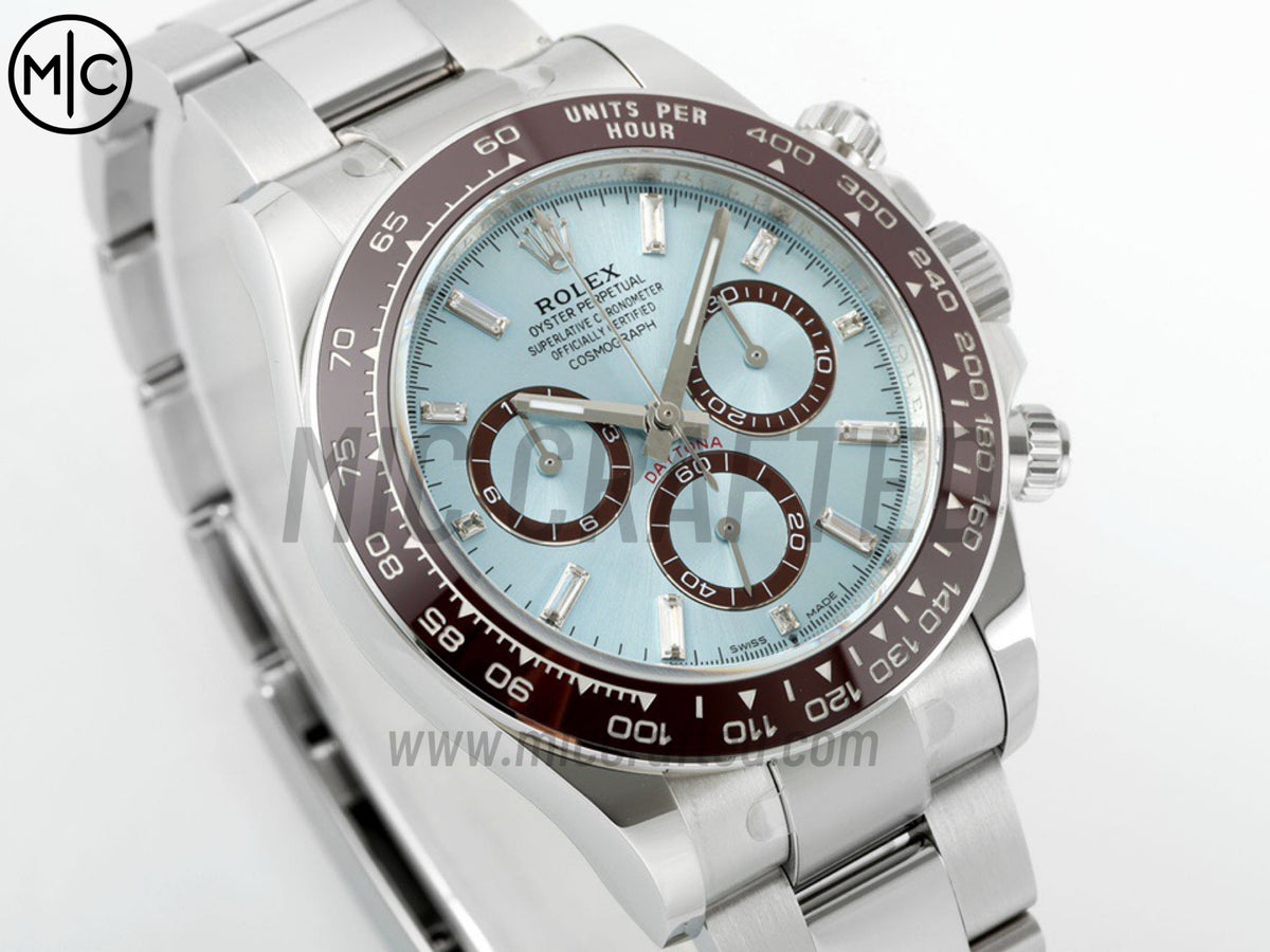 Daytona 126506 904L Steel Ice Blue Crystal Dial on SS Bracelet – Premium Edition