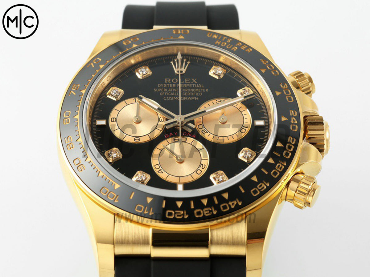Daytona 126518 Black/YG Diamonds Dial on Oysterflex Strap – Premium Edition