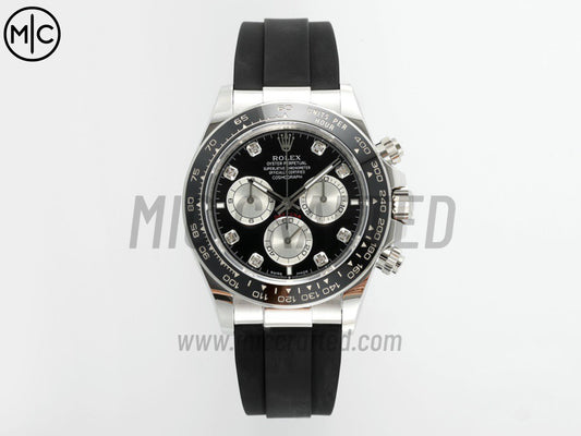 Daytona 126519 Black/Silver Diamonds Dial on Oysterflex Strap – Premium Edition