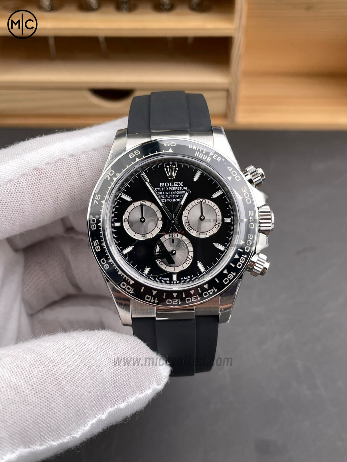 Daytona 126519 Black/Silver Diamonds Dial on Oysterflex Strap – Premium Edition