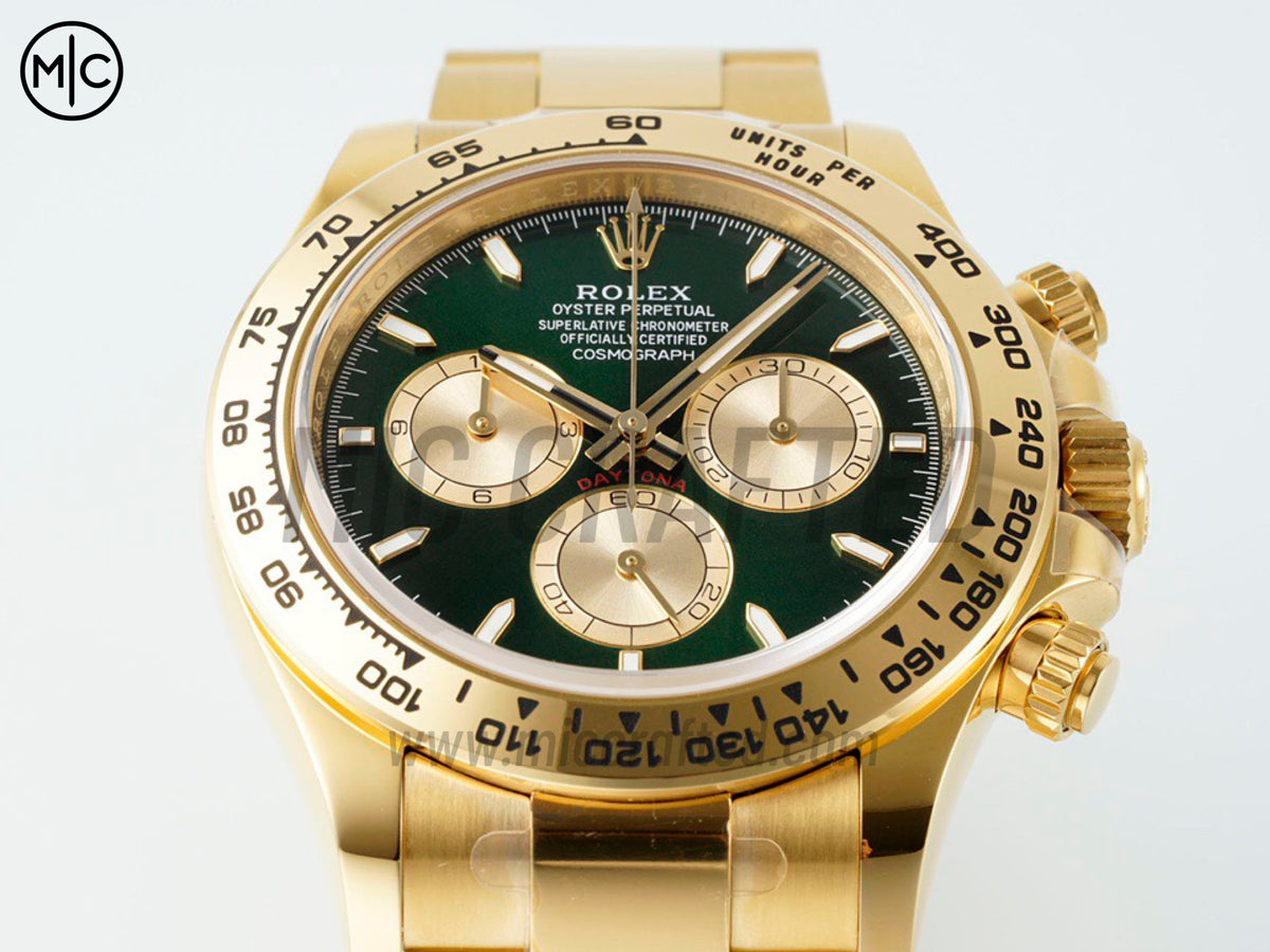 Daytona 126508 Green/YG Dial on YG Bracelet – Premium Edition
