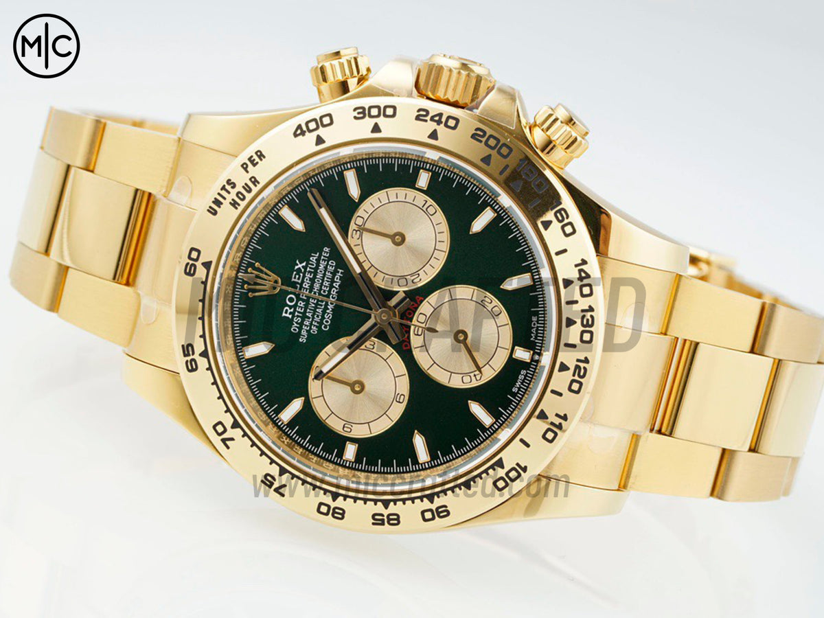 Daytona 126508 Green/YG Dial on YG Bracelet – Premium Edition