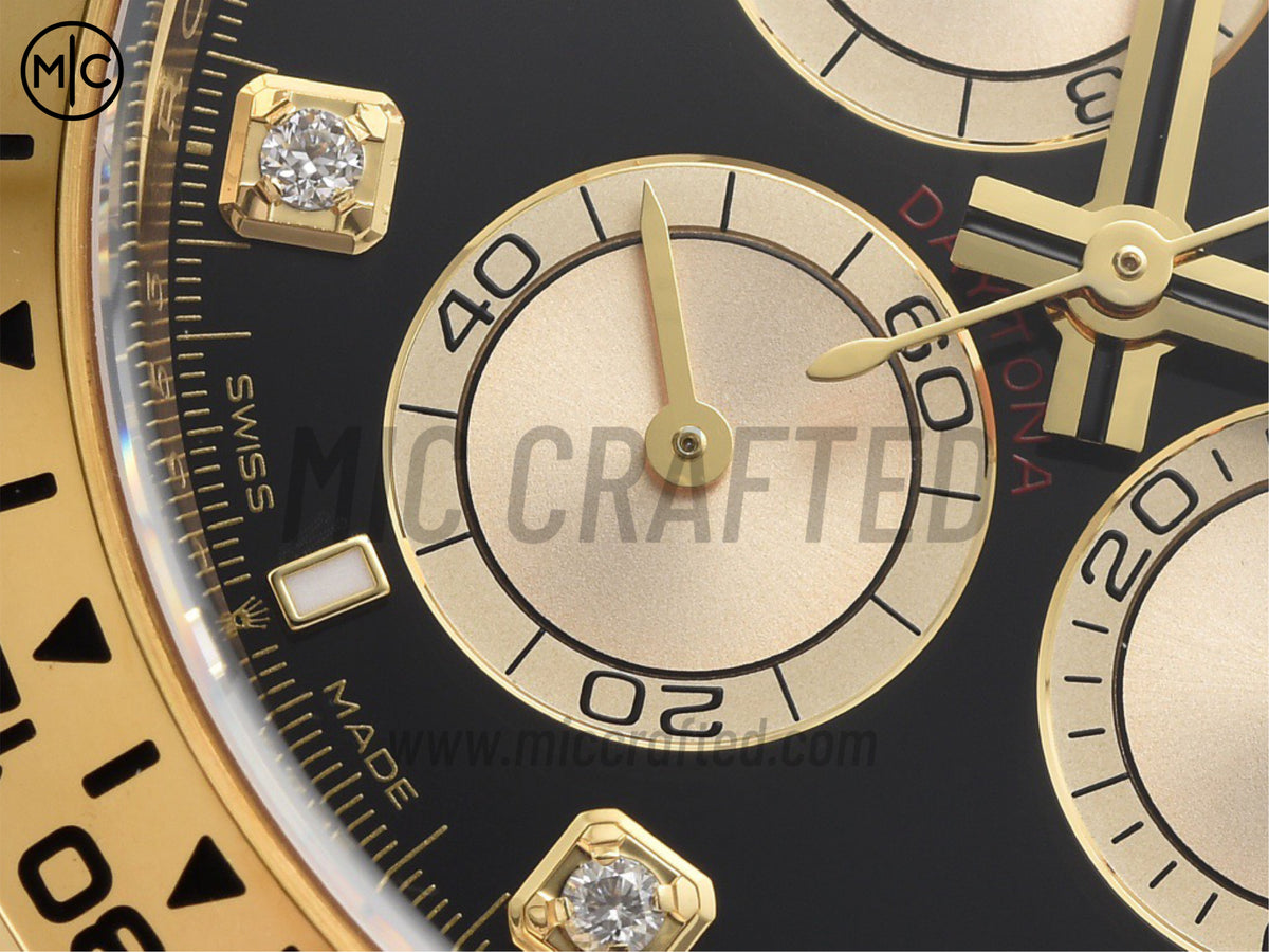 Daytona 126508 Black/YG Diamonds Dial on YG Bracelet – Premium Edition