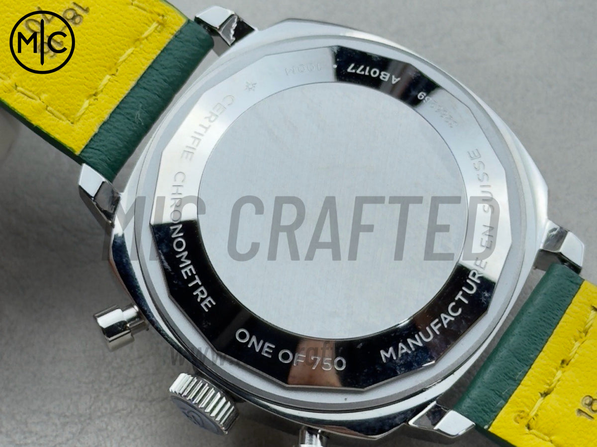 Top Time B01 38mm Racing Green/White Dial on Green Leather Strap – Premium Edition