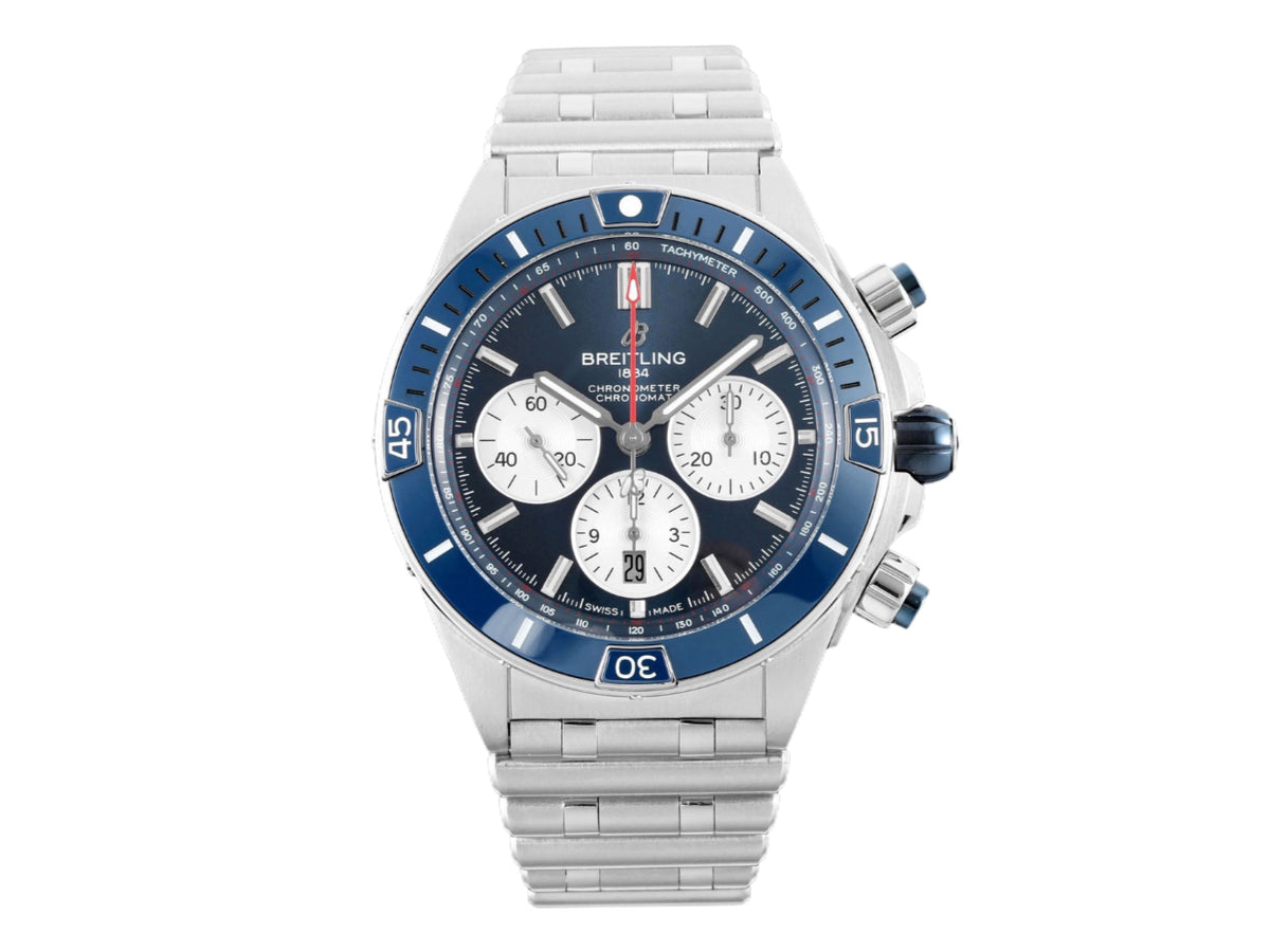 Super Chronomat B01 44mm SS 藍色錶盤配 SS 錶鏈 - 尊享版