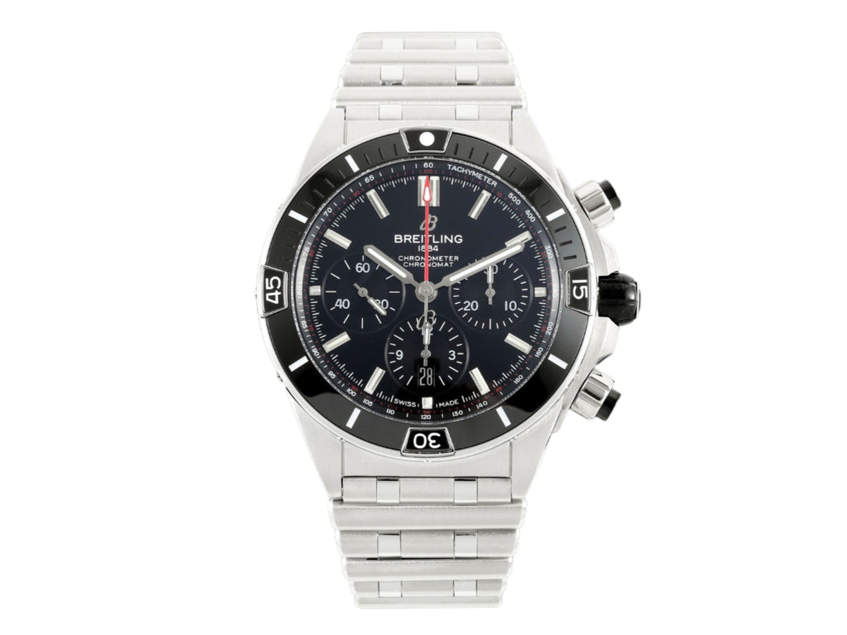 Super Chronomat B01 44mm SS 黑色錶盤配 SS 錶鏈 - 尊享版
