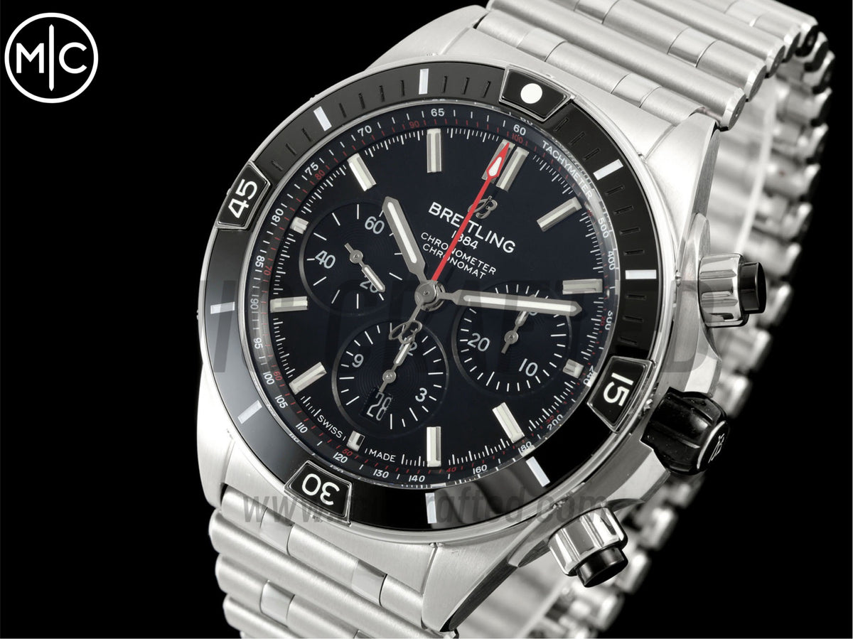 Super Chronomat B01 44mm SS 黑色錶盤配 SS 錶鏈 - 尊享版