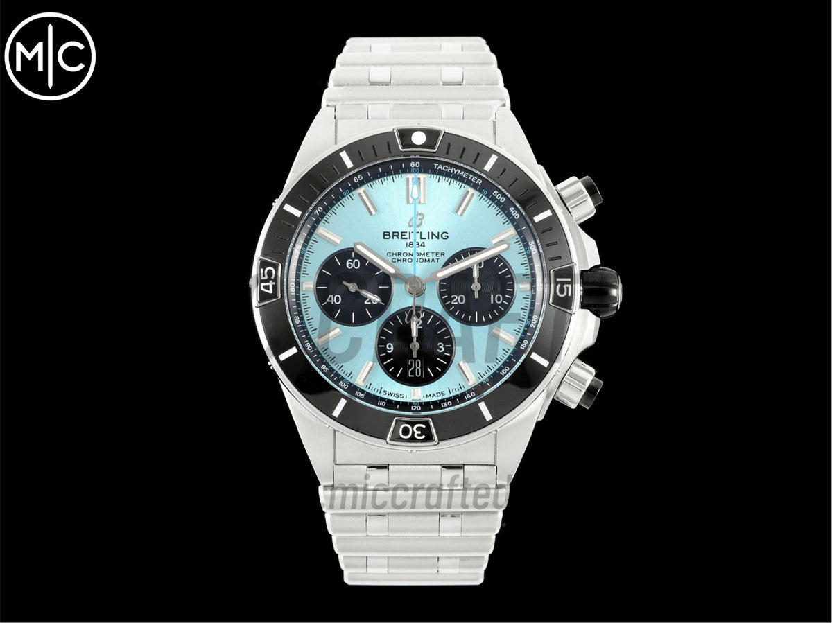 Super Chronomat B01 44mm SS Ice Blue Dial on SS Bracelet – Premium Edition