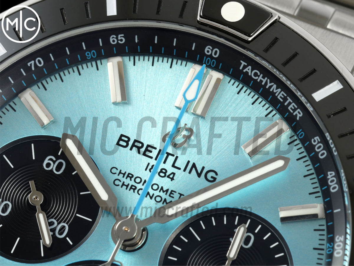 Super Chronomat B01 44mm SS Ice Blue Dial on SS Bracelet – Premium Edition