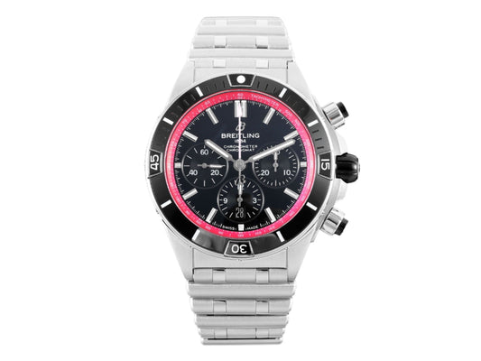 Super Chronomat B01 44mm SS Black/Red Dial on SS Bracelet – Premium Edition