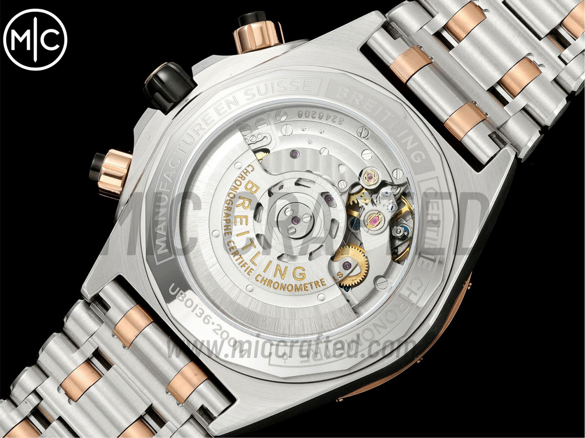 Super Chronomat B01 44mm SS/玫瑰金綠色錶盤配 SS/玫瑰金錶鏈 - 尊享版
