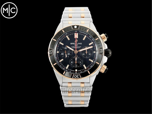 Super Chronomat B01 44mm SS/RG Black Dial on SS/RG Bracelet – Premium Edition