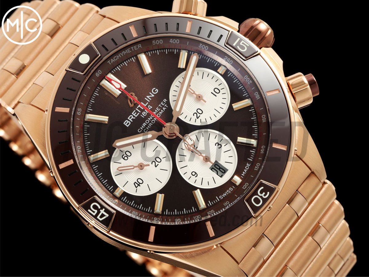 Super Chronomat B01 44mm RG 棕色錶盤配 RG 錶鏈 - 尊貴版