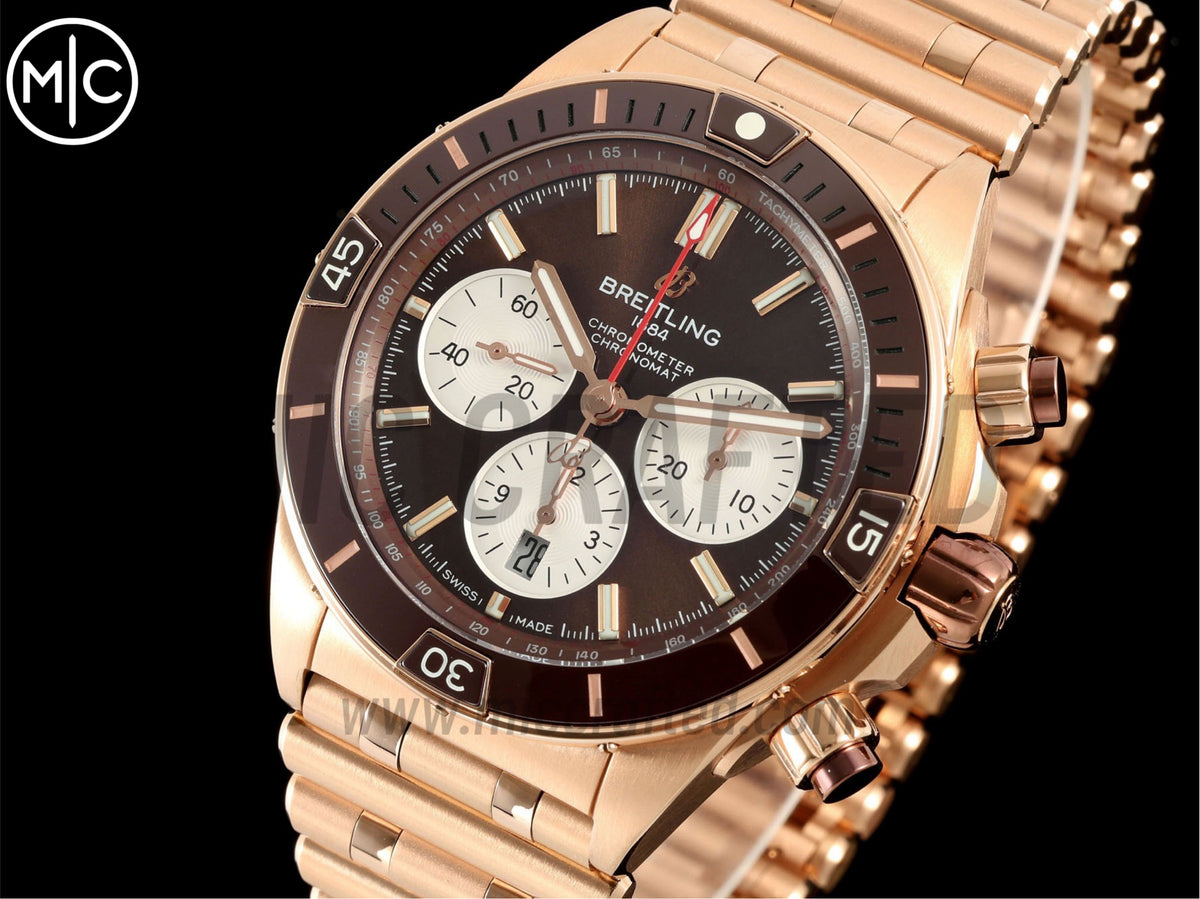 Super Chronomat B01 44mm RG 棕色錶盤配 RG 錶鏈 - 尊貴版