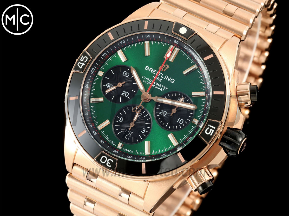 Super Chronomat B01 44mm RG 綠色錶盤配 RG 錶鏈 - 尊貴版