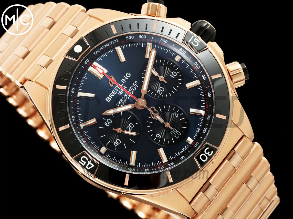 Super Chronomat B01 44mm RG 藍色錶盤配 RG 錶鏈 - 尊貴版