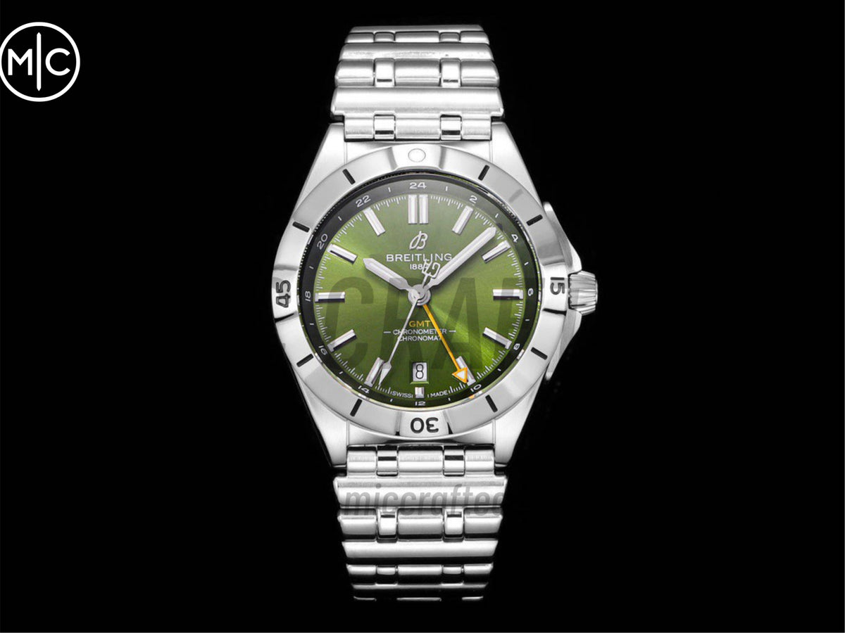 Chronomat GMT 40mm SS Green Dial on SS Bracelet – Premium Edition