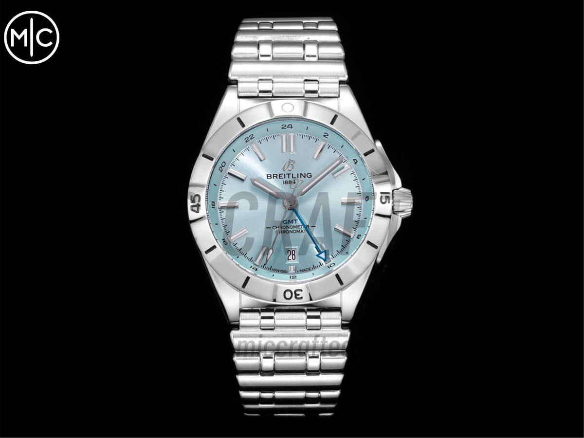 Chronomat GMT 40mm SS 冰藍色錶盤配 SS 錶鏈 - 尊貴版