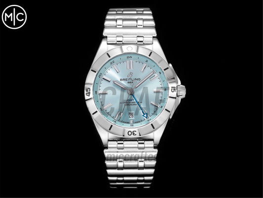 Chronomat GMT 40mm SS Ice Blue Dial on SS Bracelet – Premium Edition