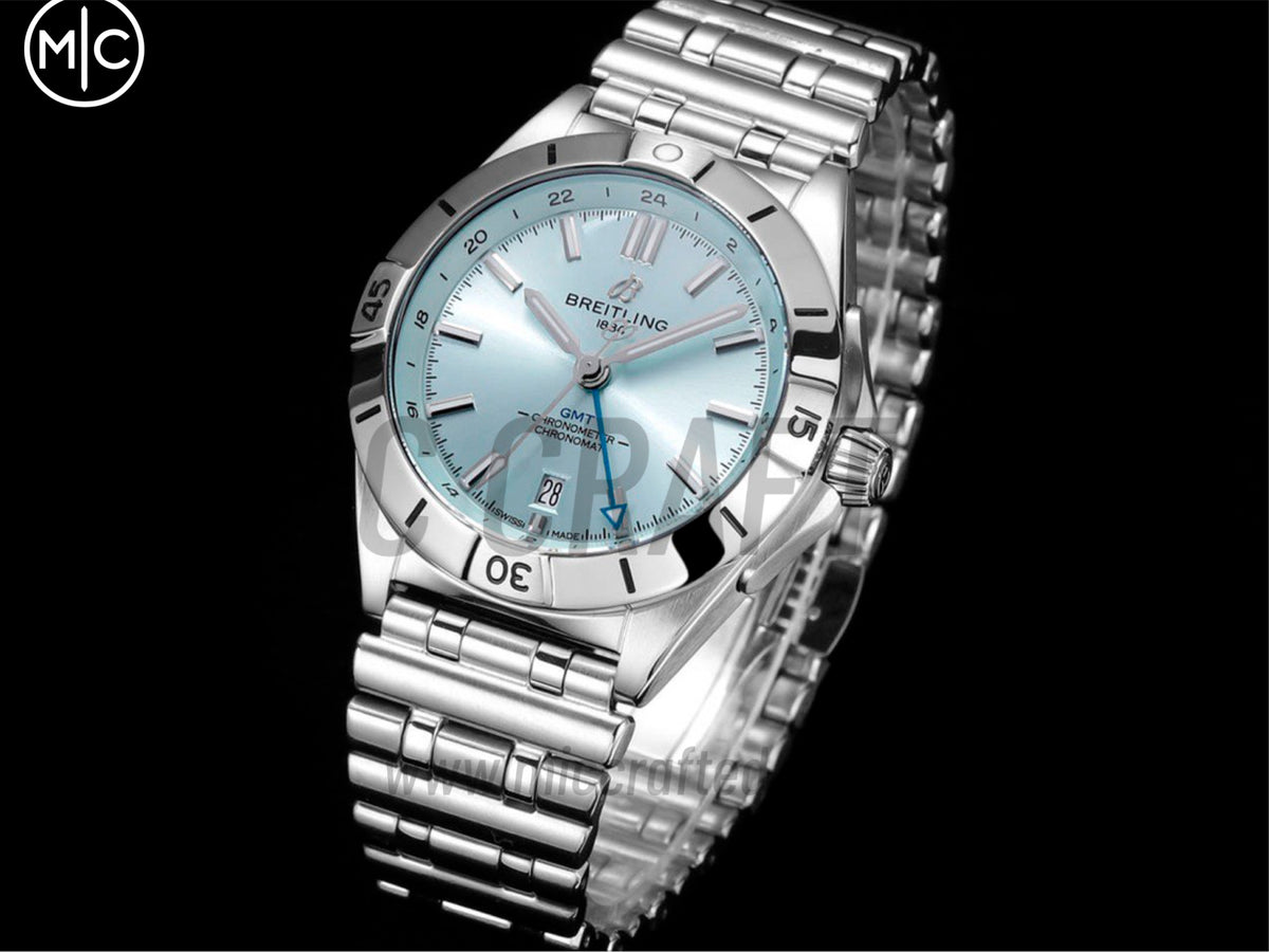 Chronomat GMT 40mm SS 冰藍色錶盤配 SS 錶鏈 - 尊貴版