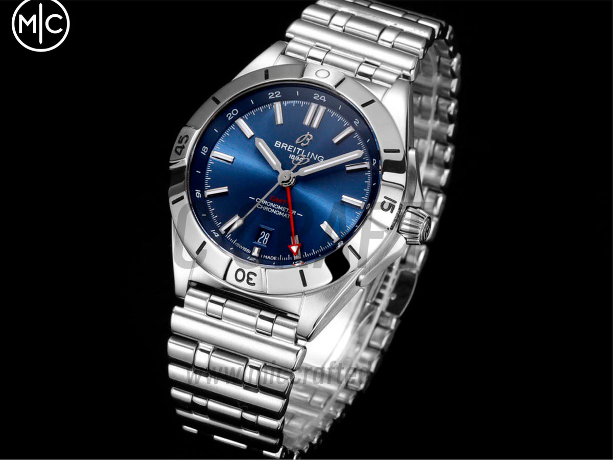 Chronomat GMT 40mm SS 深藍色錶盤配 SS 錶鏈 - 尊貴版