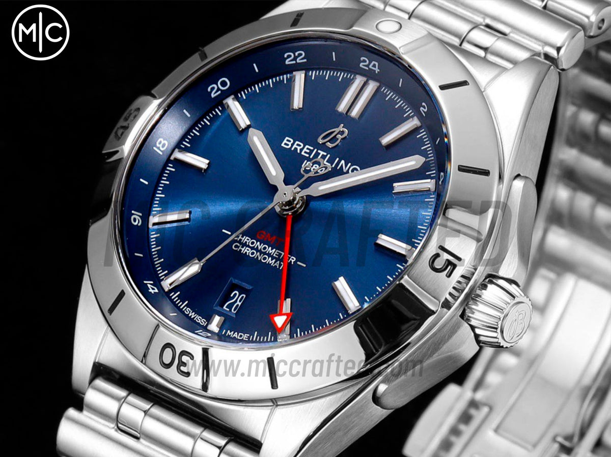 Chronomat GMT 40mm SS 深藍色錶盤配 SS 錶鏈 - 尊貴版