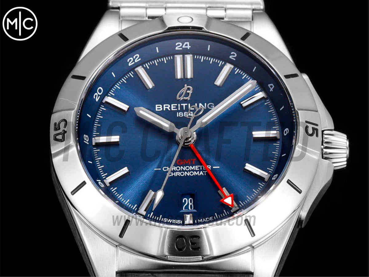Chronomat GMT 40mm SS 深藍色錶盤配 SS 錶鏈 - 尊貴版
