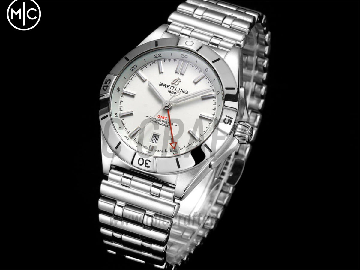 Chronomat GMT 40mm SS White Dial on SS Bracelet – Premium Edition
