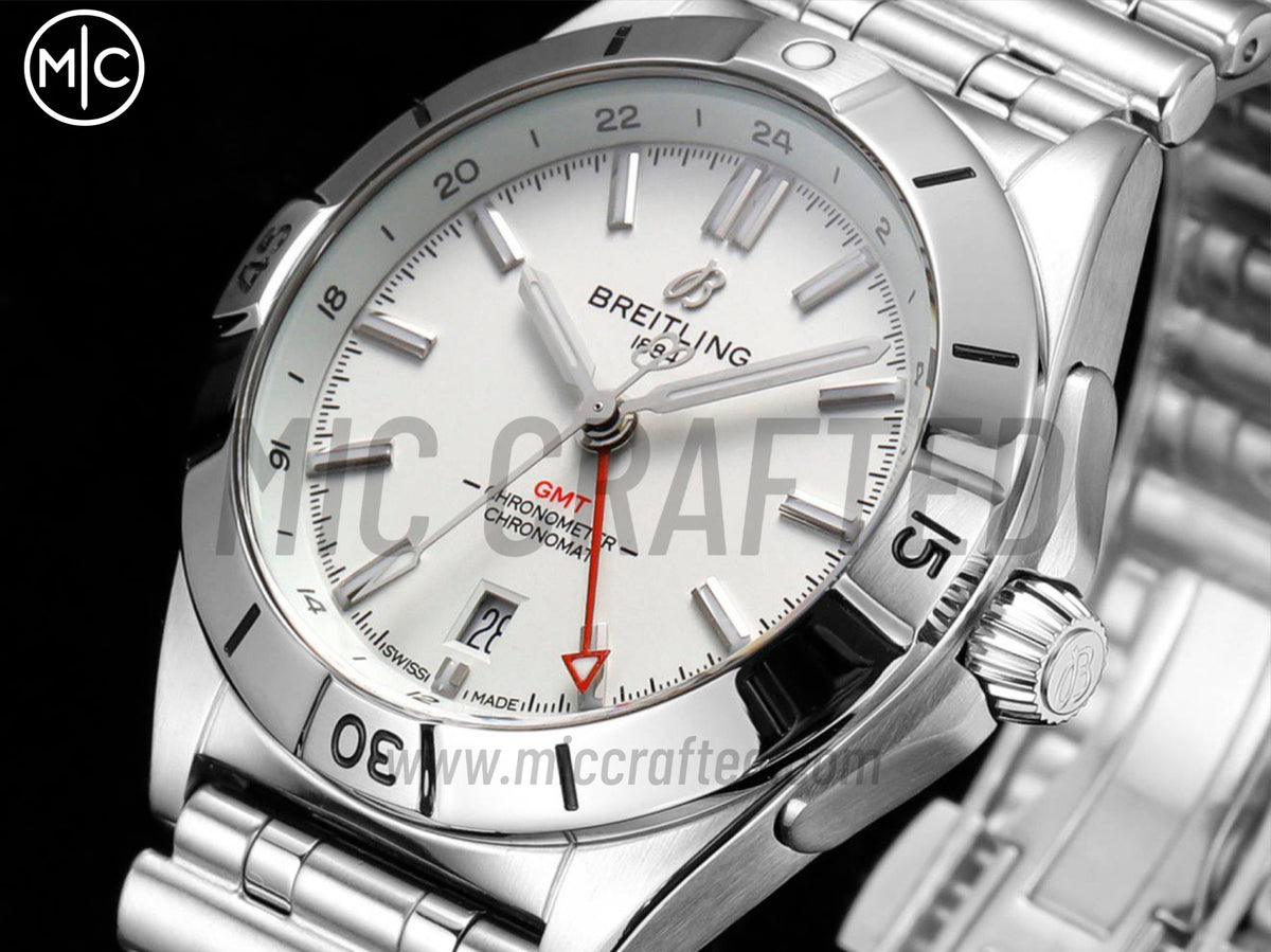 Chronomat GMT 40mm SS White Dial on SS Bracelet – Premium Edition