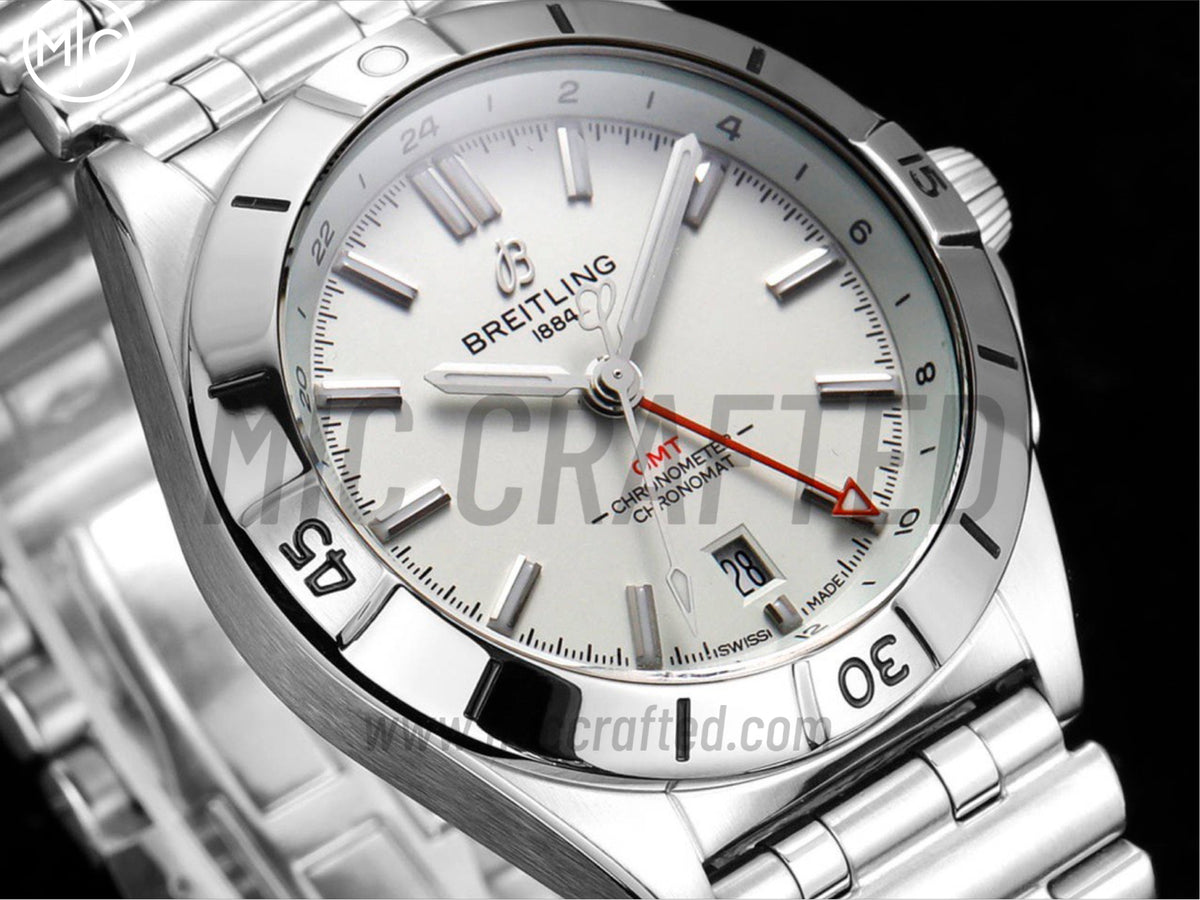 Chronomat GMT 40mm SS White Dial on SS Bracelet – Premium Edition