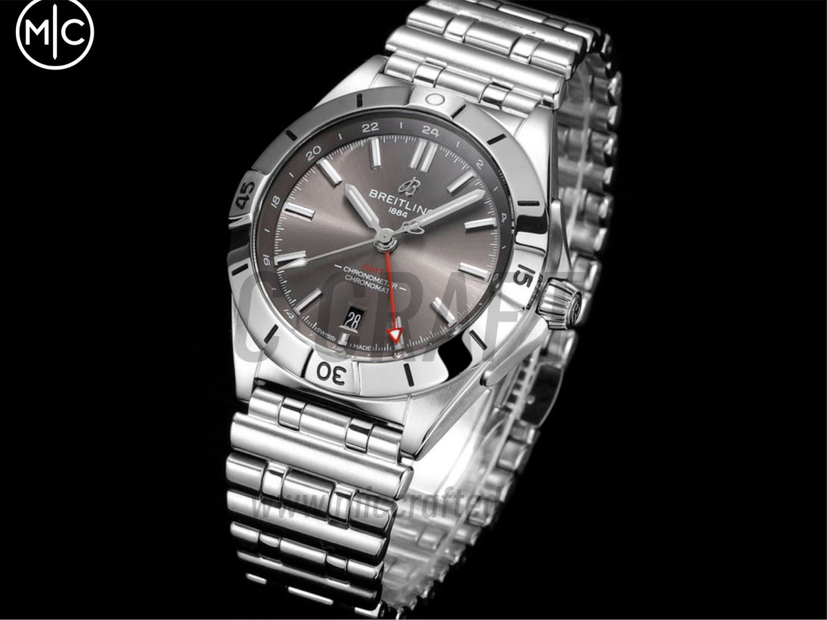 Chronomat GMT 40mm SS 灰色錶盤配 SS 錶鏈 - 尊貴版