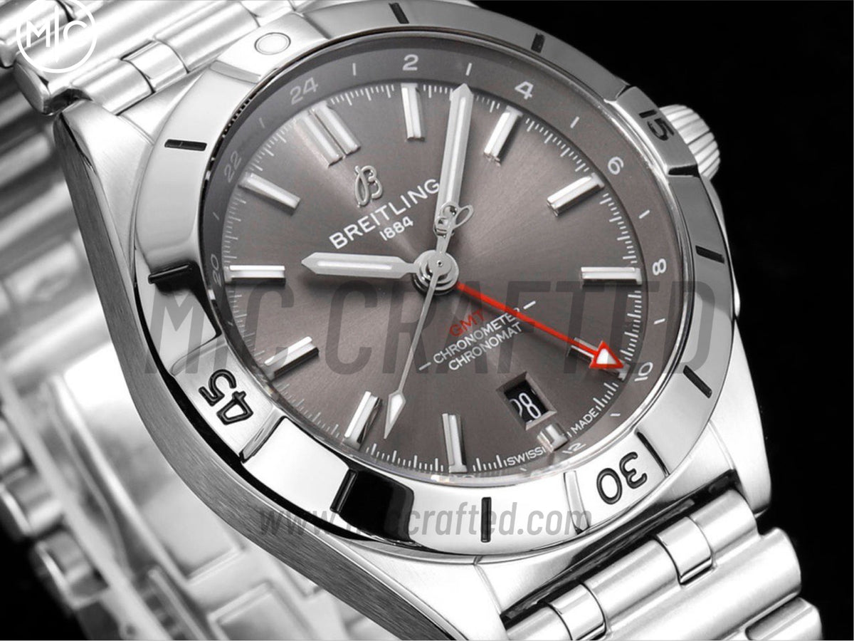 Chronomat GMT 40mm SS 灰色錶盤配 SS 錶鏈 - 尊貴版