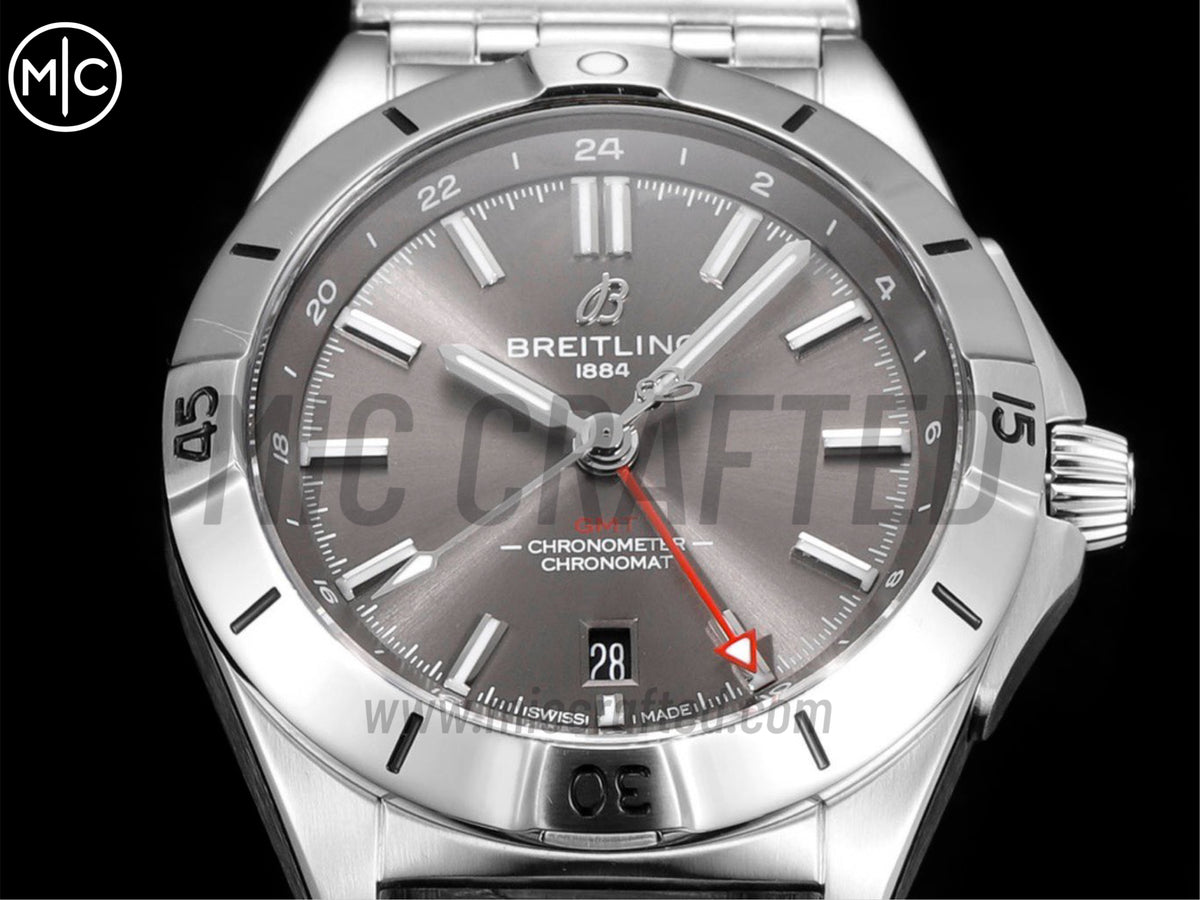 Chronomat GMT 40mm SS 灰色錶盤配 SS 錶鏈 - 尊貴版