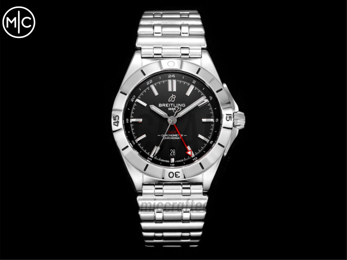 Chronomat GMT 40mm SS 黑色錶盤配 SS 錶鏈 - 尊貴版