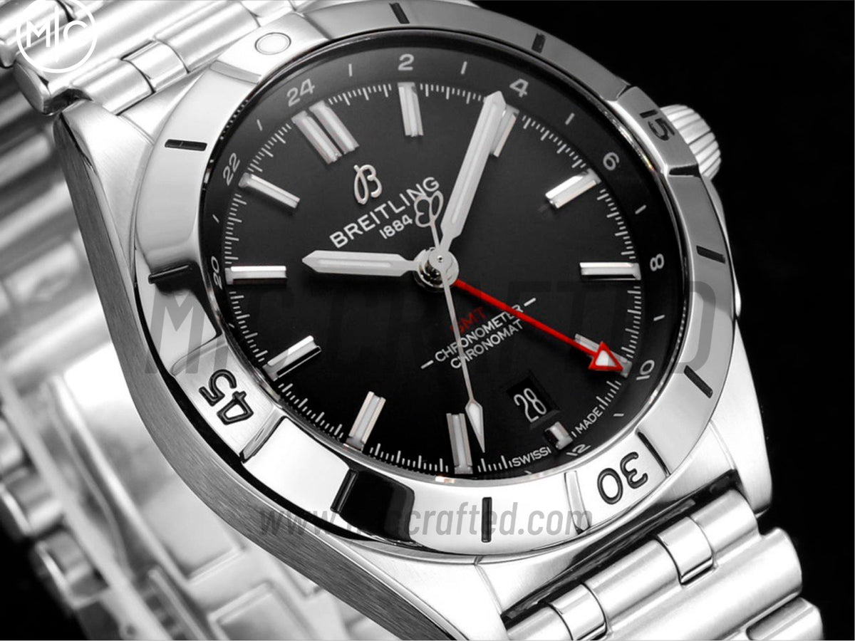 Chronomat GMT 40mm SS 黑色錶盤配 SS 錶鏈 - 尊貴版