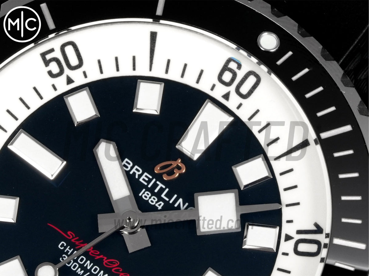 Superocean 46mm SS 黑色錶盤配黑色橡膠錶帶 - 尊貴版