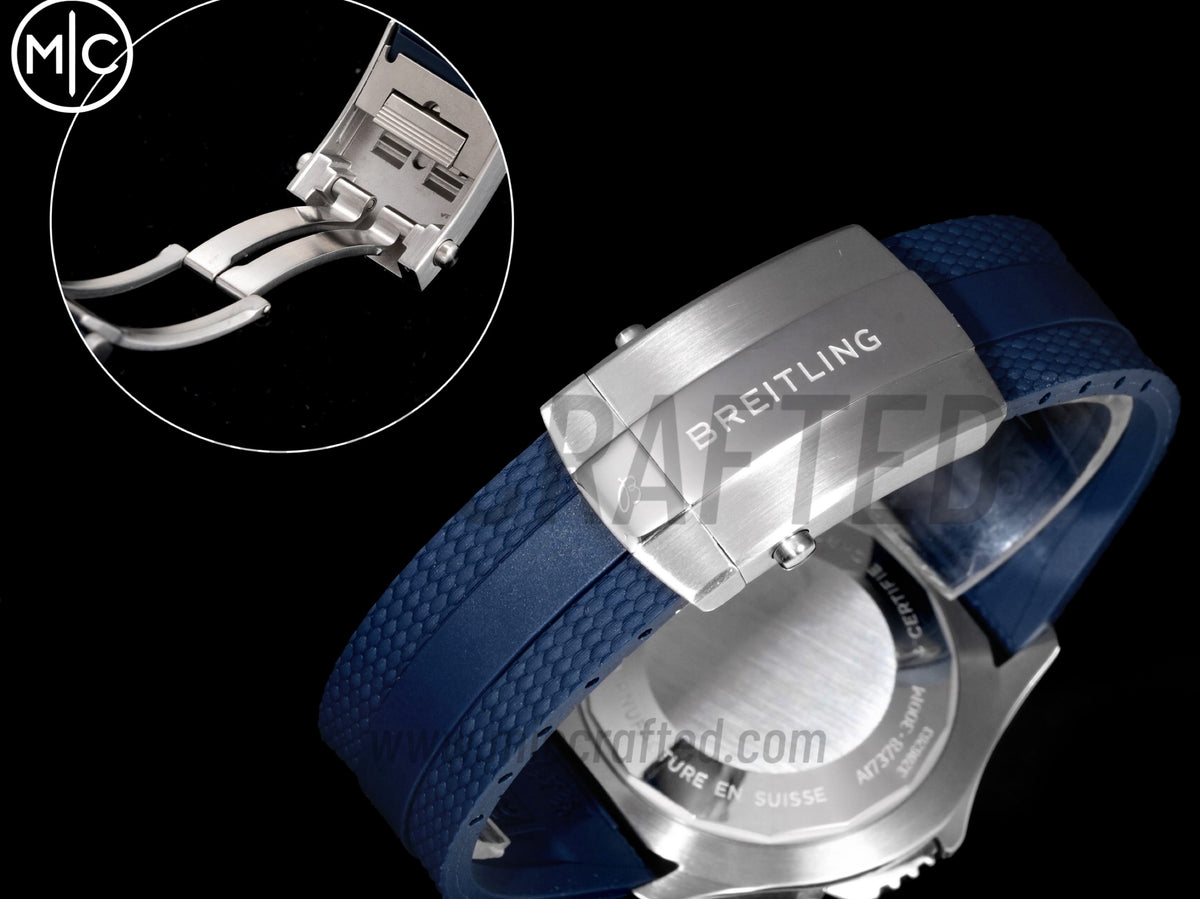 Superocean 46mm SS 藍白色錶盤配藍色橡膠錶帶 - 尊貴版