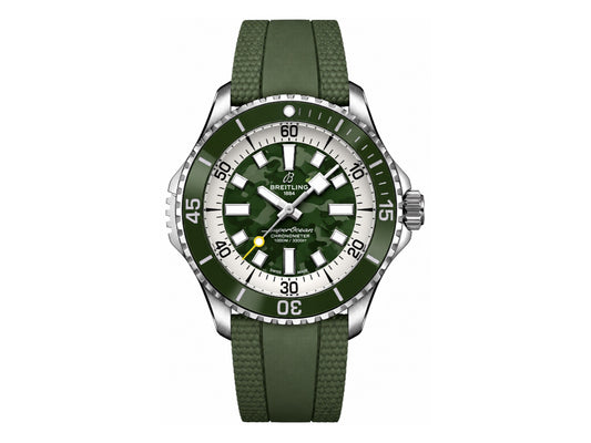 Superocean 46mm SS Green Camou Dial on Green Rubber Strap – Premium Edition