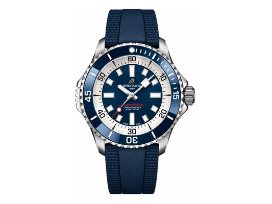 Superocean 46mm SS Blue/White Dial on Blue Rubber Strap – Premium Edition