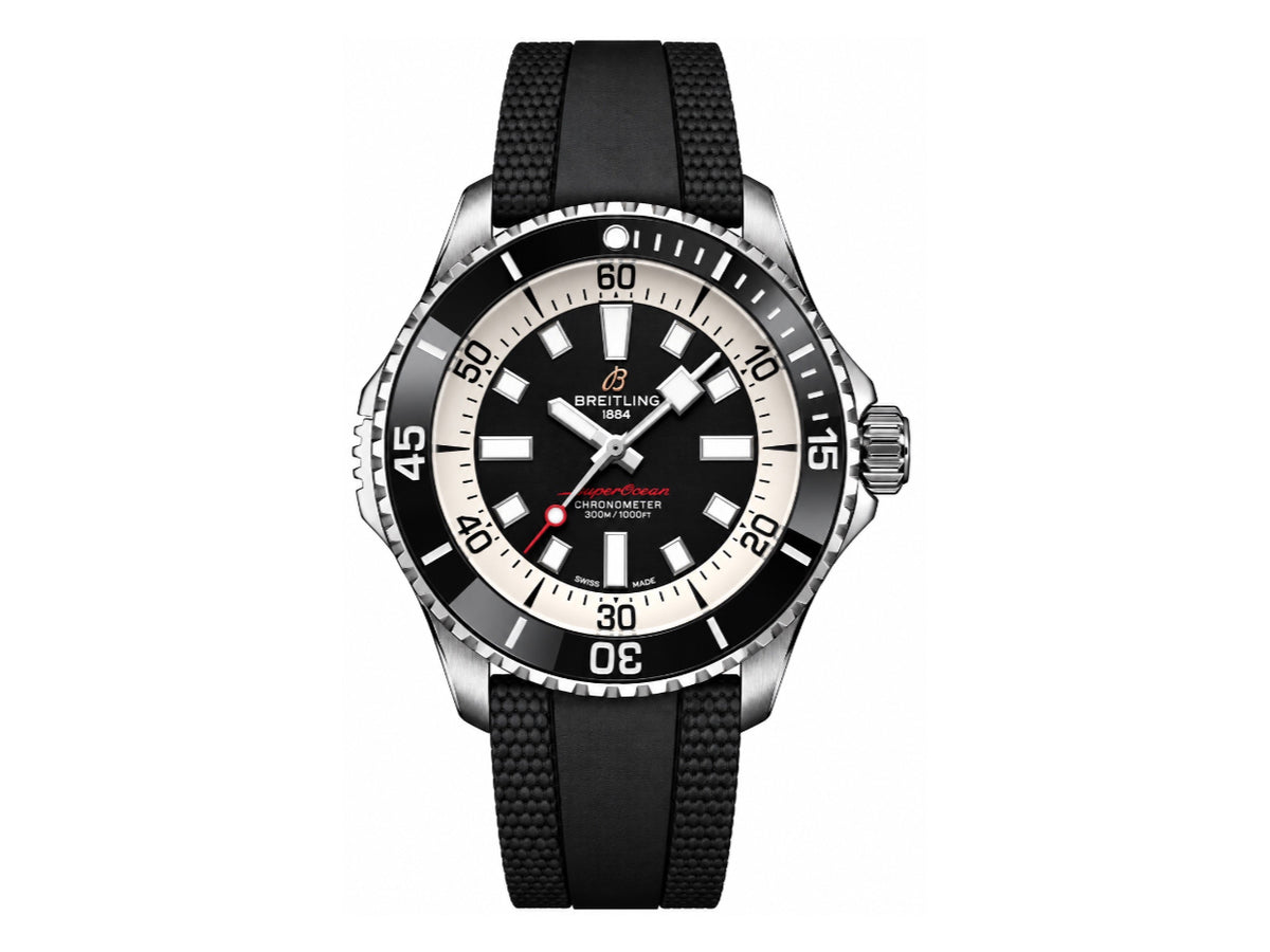 Superocean 46mm SS 黑色錶盤配黑色橡膠錶帶 - 尊貴版
