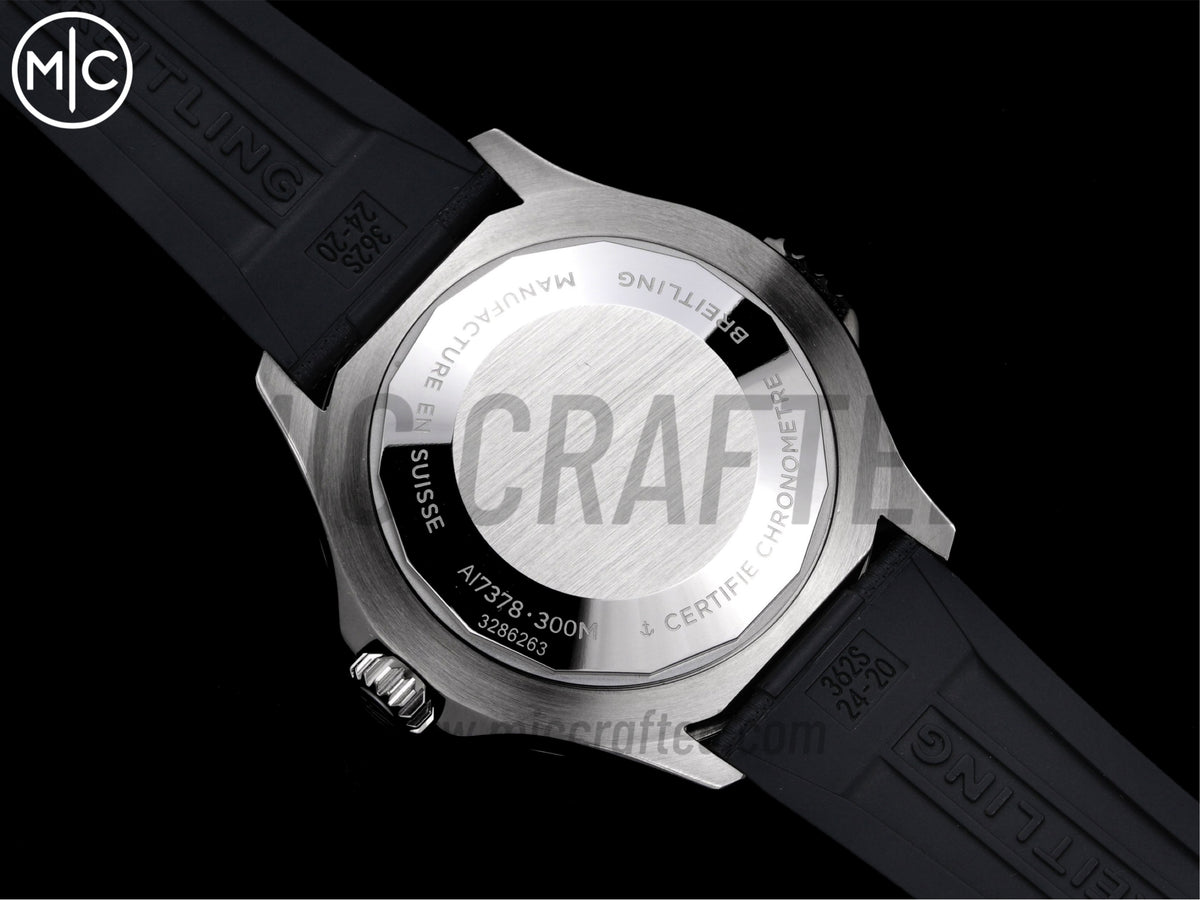 Superocean 46mm SS 藍色迷彩錶盤配黑色橡膠錶帶 - 尊貴版
