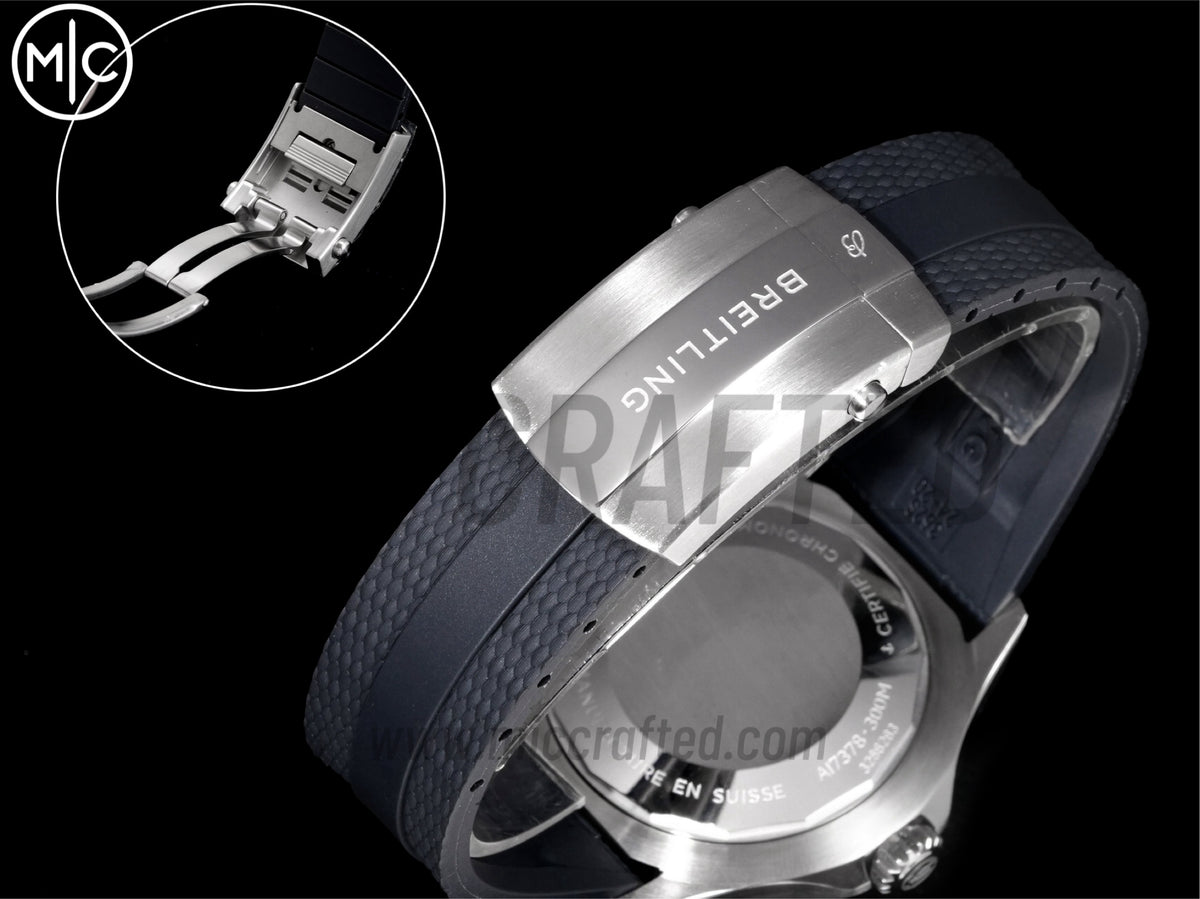 Superocean 46mm SS 藍色迷彩錶盤配黑色橡膠錶帶 - 尊貴版