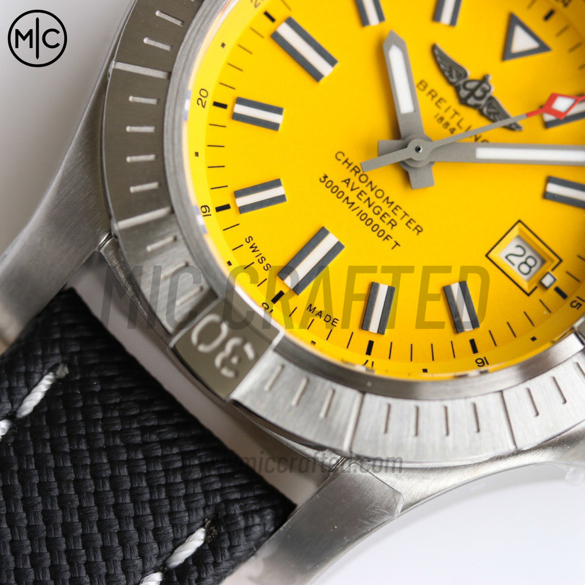 Avenger Automatic 45mm SS Yellow Dial on Black Nylon Strap – Premium Edition